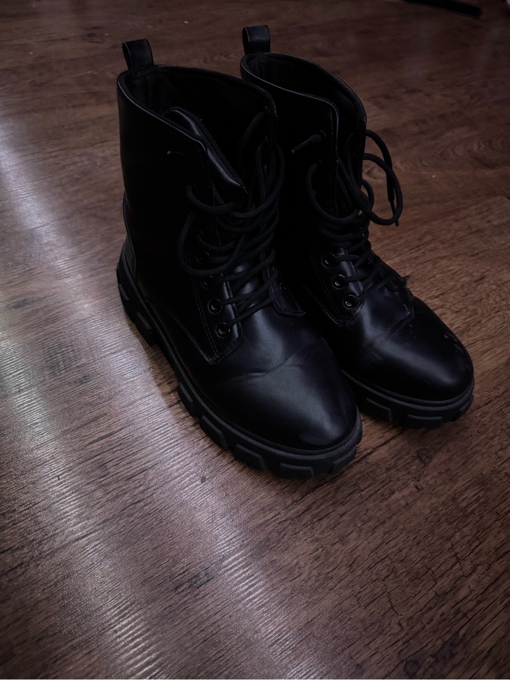 Streetwear Society Black Women's Lace-Up Combat Boots